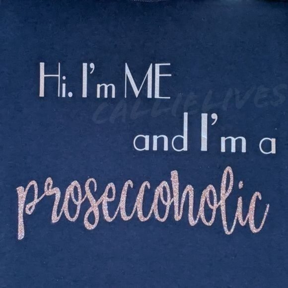 Miz Prosecco holic: Curved Hem Graphic T-shirt - Picture 2 of 12